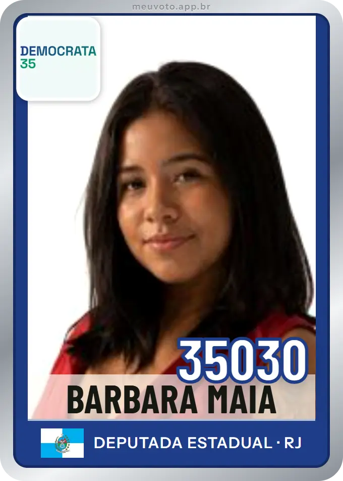 Carta de Barbara Maia, número 35030, Democrata