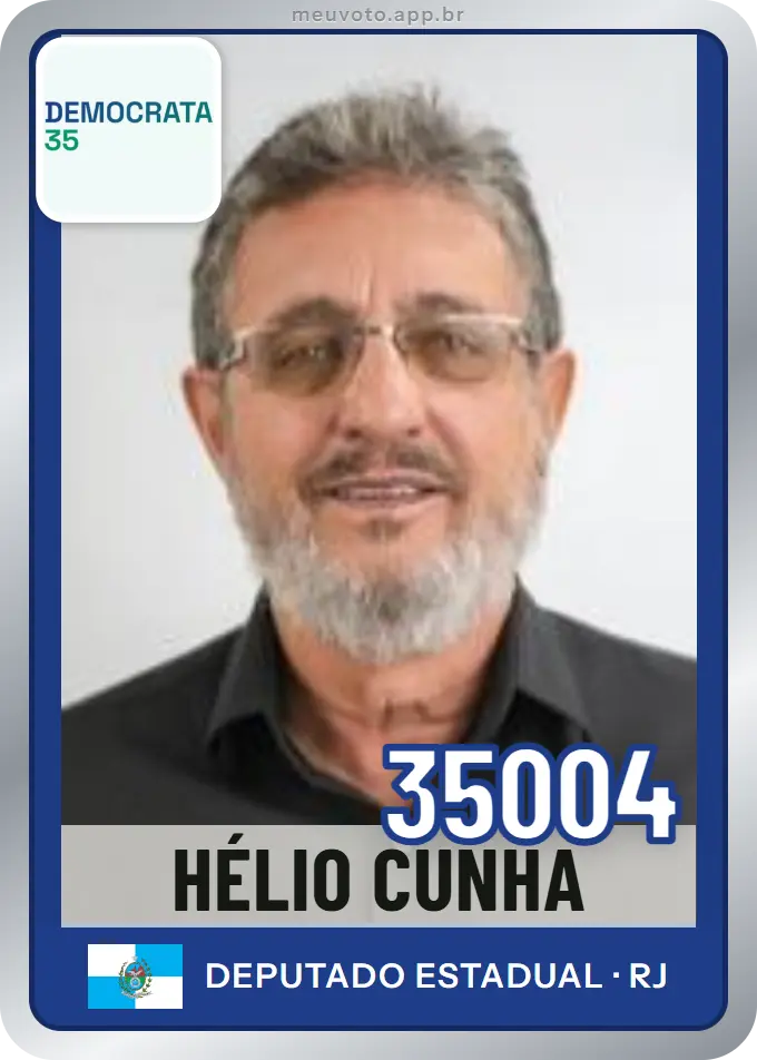 Carta de Hélio Cunha, número 35004, Democrata