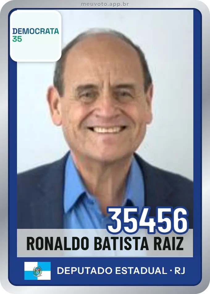Carta de Ronaldo Batista Raiz, número 35456, Democrata