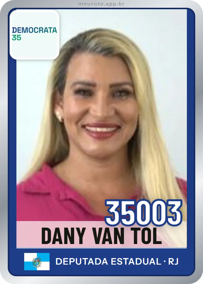 Carta de Dany Van Tol, número 35003, Democrata