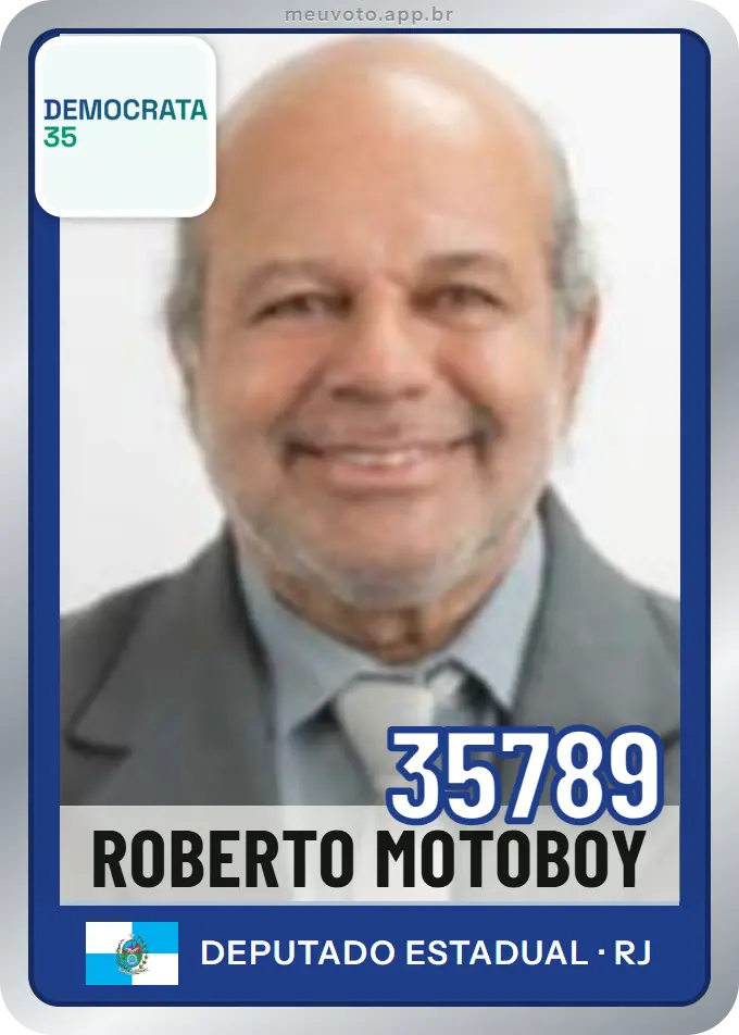 Carta de Roberto Motoboy, número 35789, Democrata