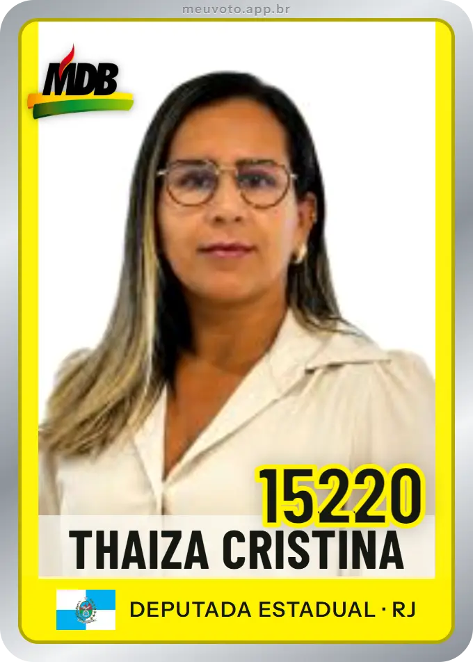 Carta de Thaiza Cristina, número 15220, MDB