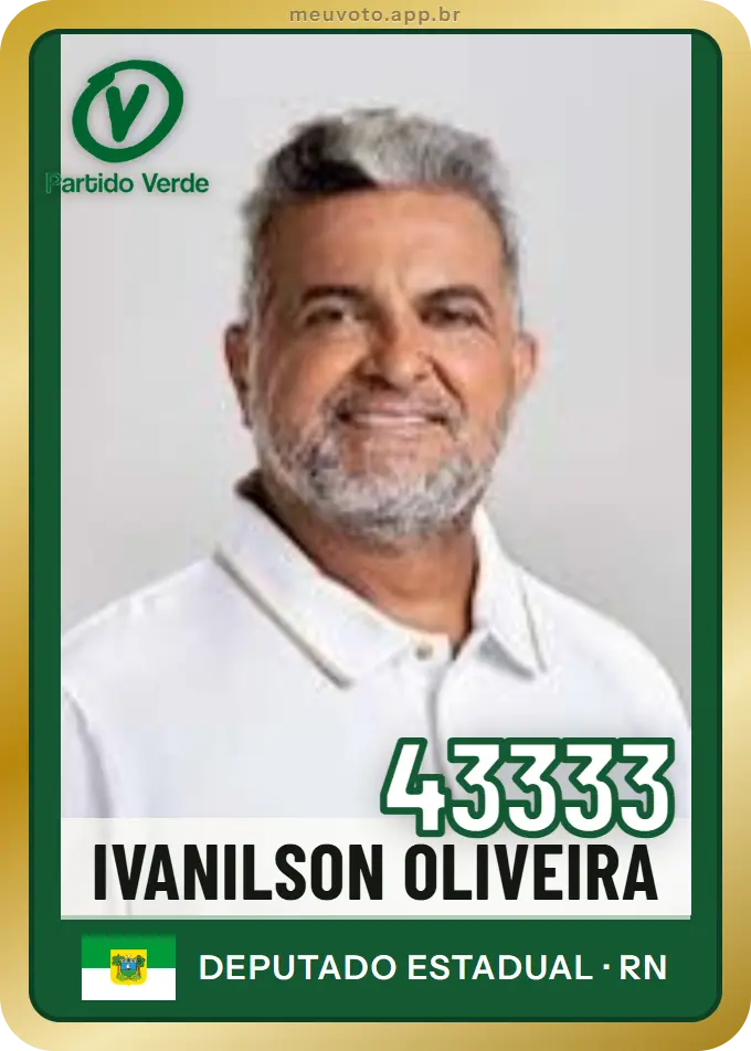 Carta de Ivanilson Oliveira, número 43333, PV