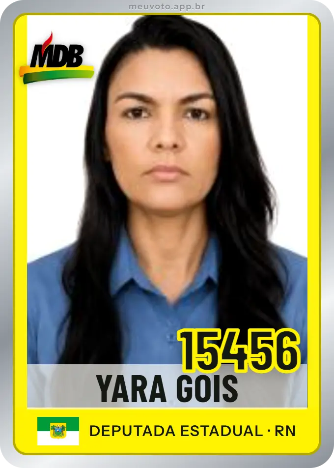 Carta de Yara Gois, número 15456, MDB