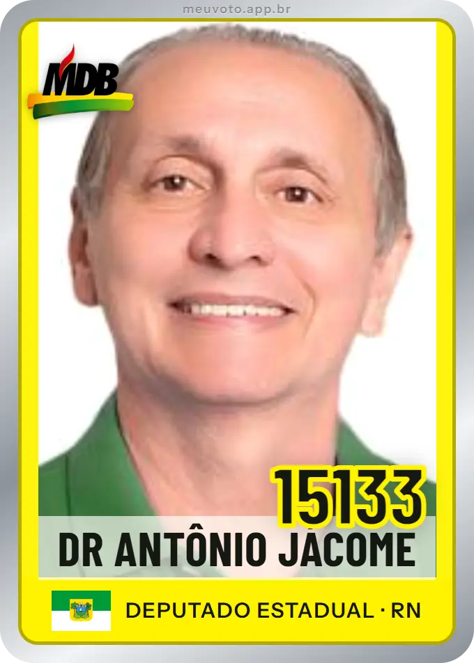 Carta de Dr Antônio Jácome, número 15133, MDB