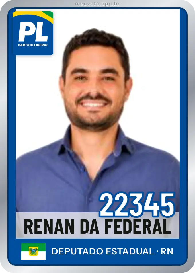 Carta de Renan da Federal, número 22345, PL