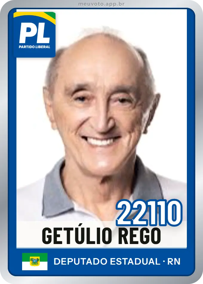 Carta de Getúlio Rêgo, número 22110, PL