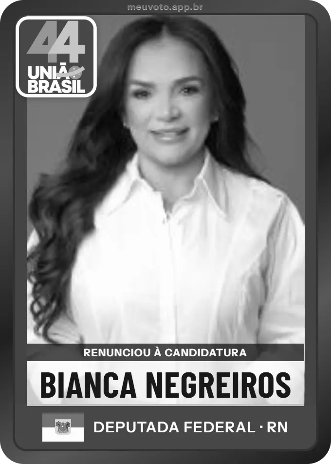 Carta de Bianca Negreiros, União. Renunciou à candidatura e não vai à urna.