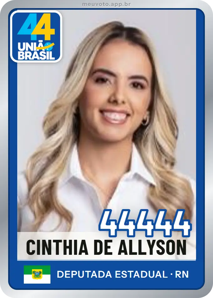 Carta de Cinthia de Allyson, número 44444, União