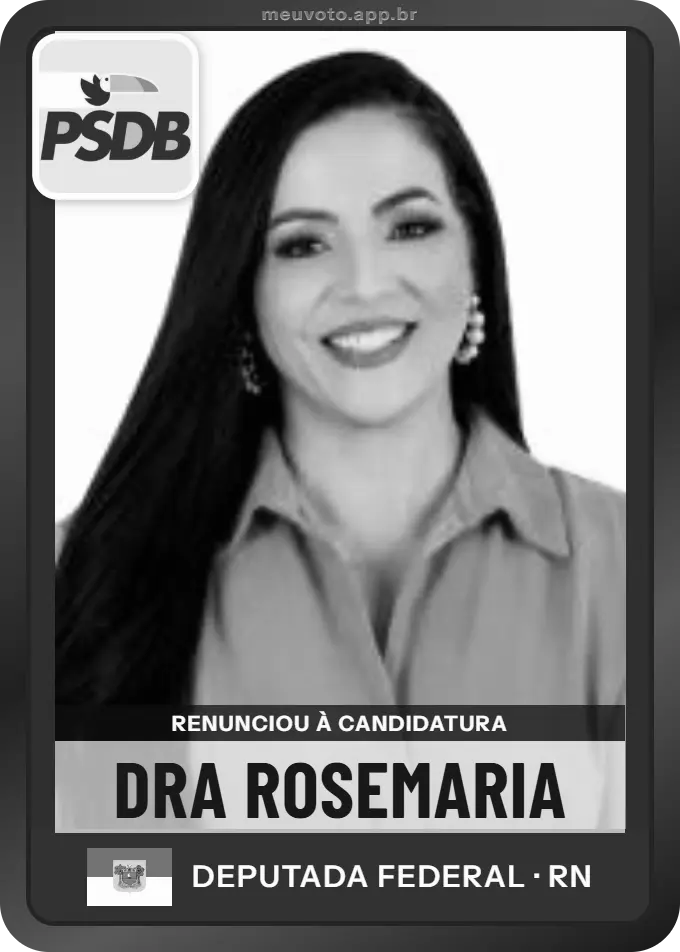 Carta de Dra Rosemaria, PSDB. Renunciou à candidatura e não vai à urna.