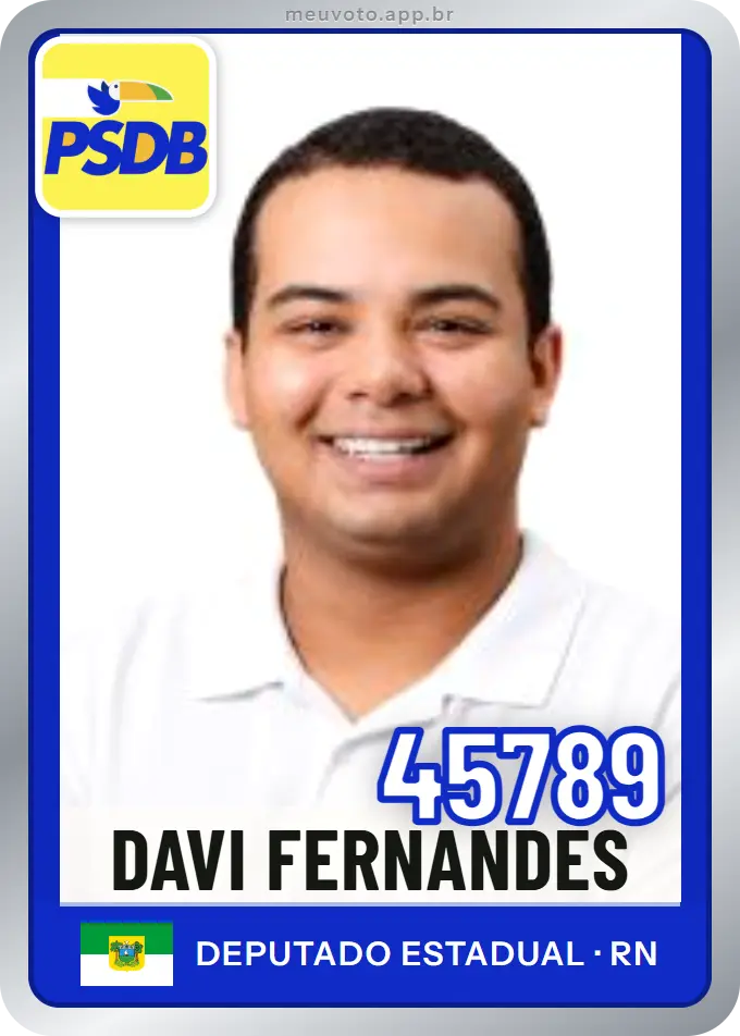 Carta de Davi Fernandes, número 45789, PSDB