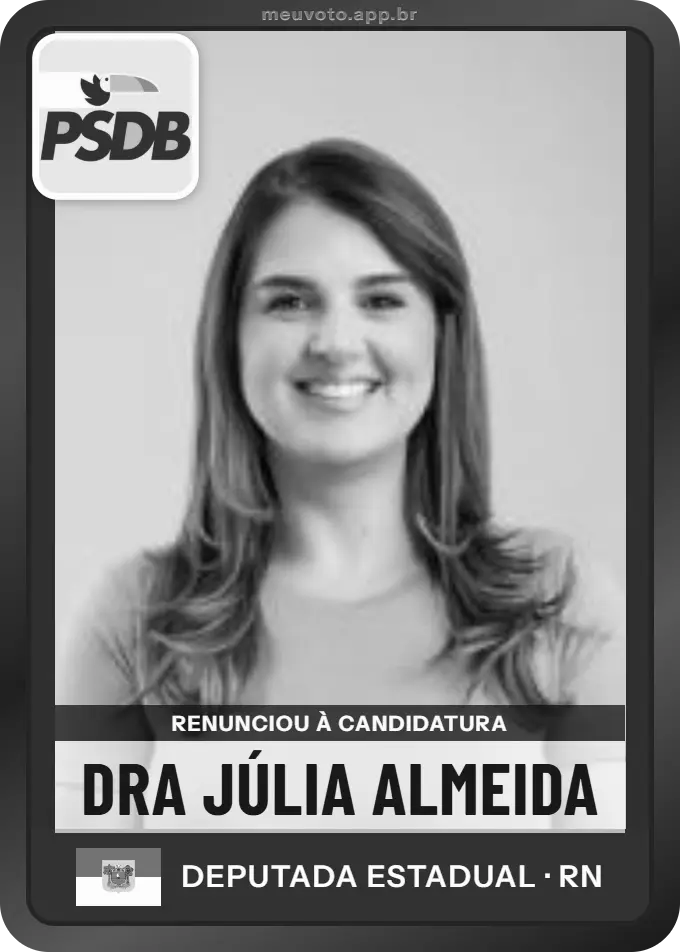 Carta de Dra Júlia Almeida, PSDB. Renunciou à candidatura e não vai à urna.