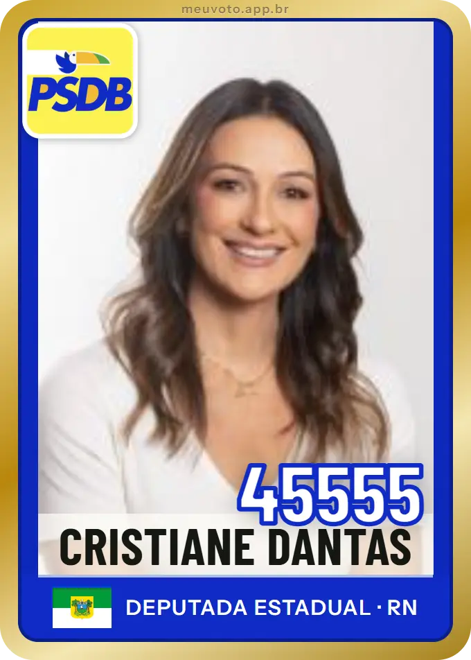 Carta de Cristiane Dantas, número 45555, PSDB