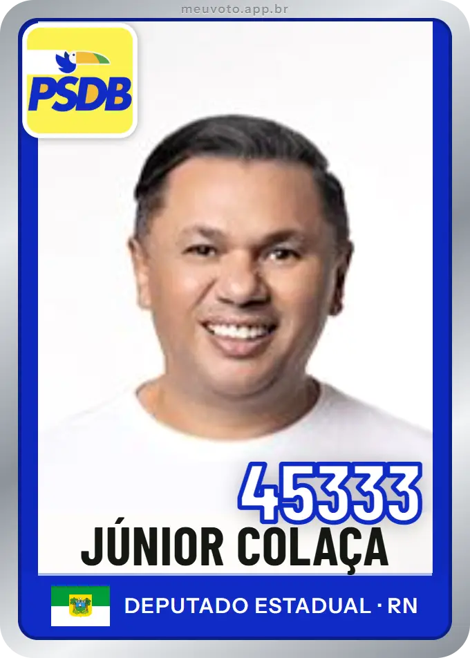 Carta de Júnior Colaça, número 45333, PSDB