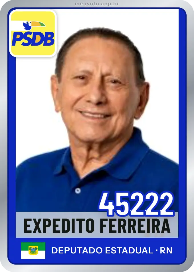 Carta de Expedito Ferreira, número 45222, PSDB
