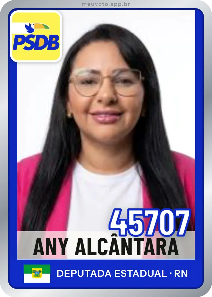 Carta de Any Alcântara, número 45707, PSDB