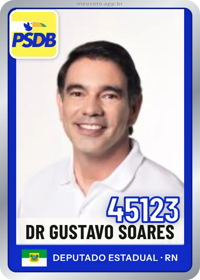 Carta de Dr Gustavo Soares, número 45123, PSDB
