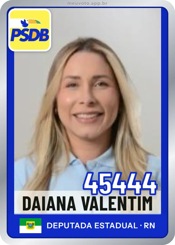 Carta de Daiana Valentim, número 45444, PSDB