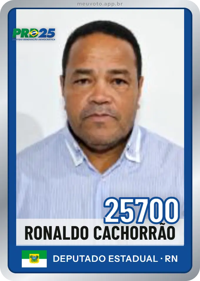 Carta de Ronaldo Cachorrão, número 25700, PRD