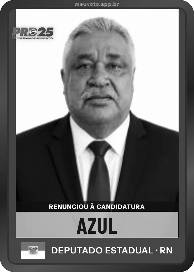 Carta de Azul, PRD. Renunciou à candidatura e não vai à urna.