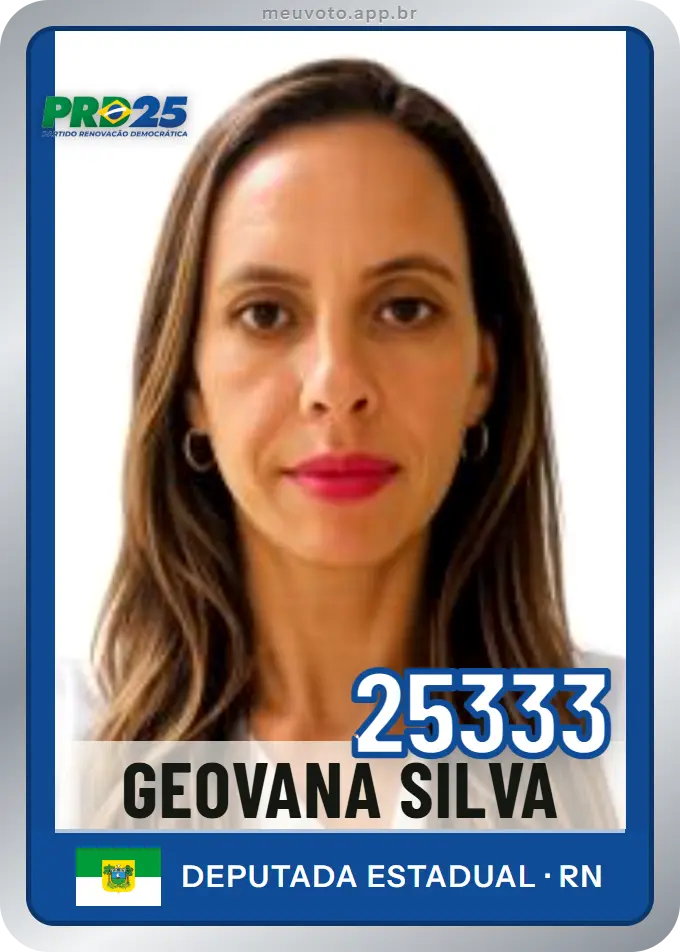 Carta de Geovana Silva, número 25333, PRD