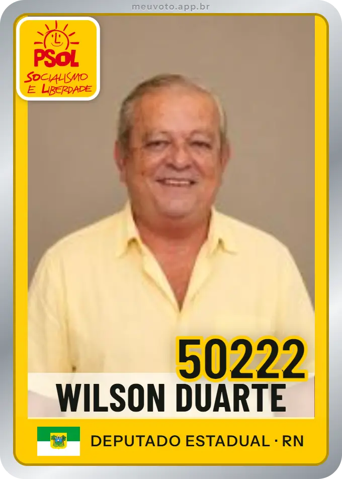 Carta de Wilson Duarte, número 50222, PSOL