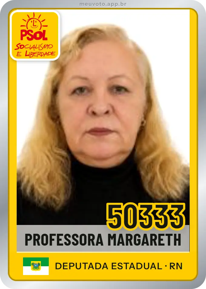 Carta de Professora Margareth, número 50333, PSOL