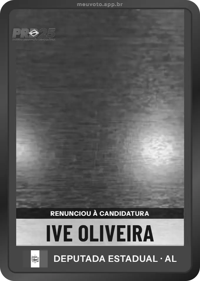 Carta de Ive Oliveira, PRD. Renunciou à candidatura e não vai à urna.