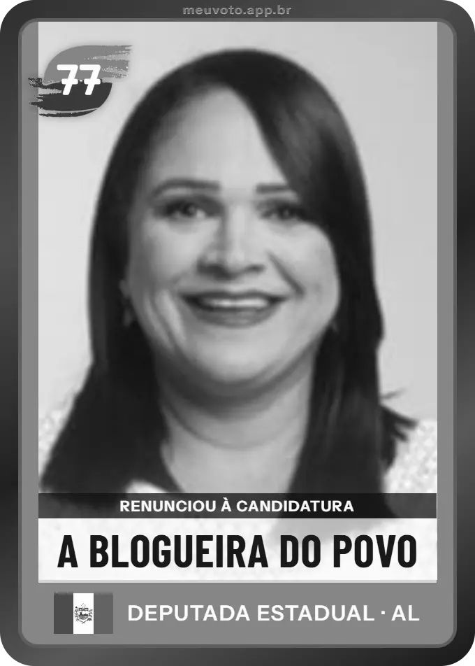 Carta de A Blogueira do Povo, Solidariedade. Renunciou à candidatura e não vai à urna.