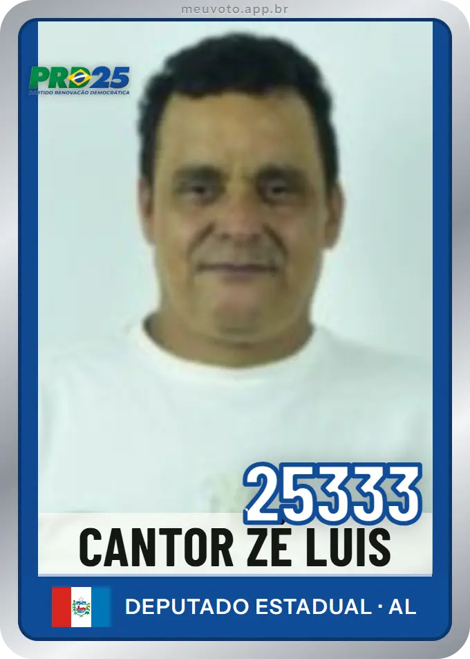 Carta de Cantor Zé Luis, número 25333, PRD
