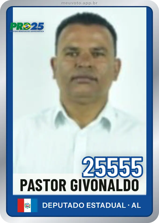 Carta de Pastor Givonaldo, número 25555, PRD