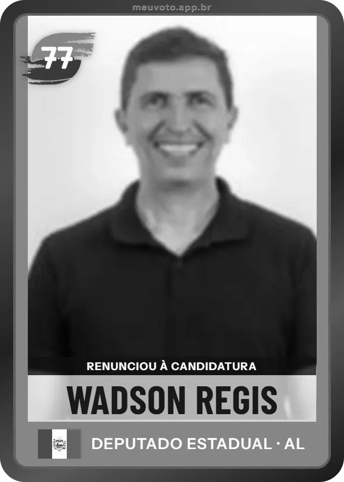 Carta de Wadson Regis, Solidariedade. Renunciou à candidatura e não vai à urna.
