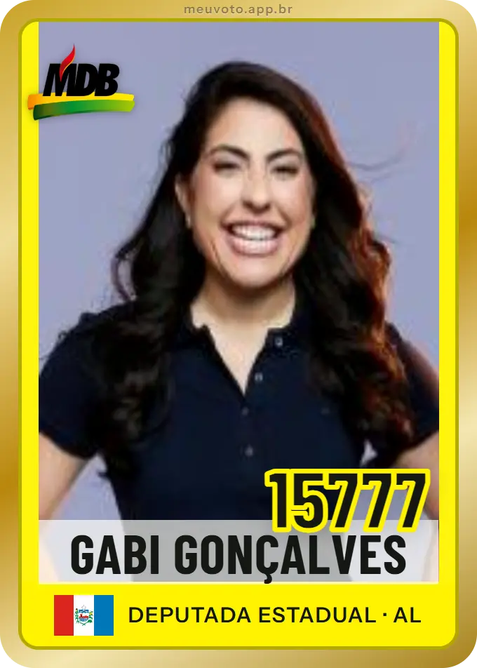 Carta de Gabi Gonçalves, número 15777, MDB