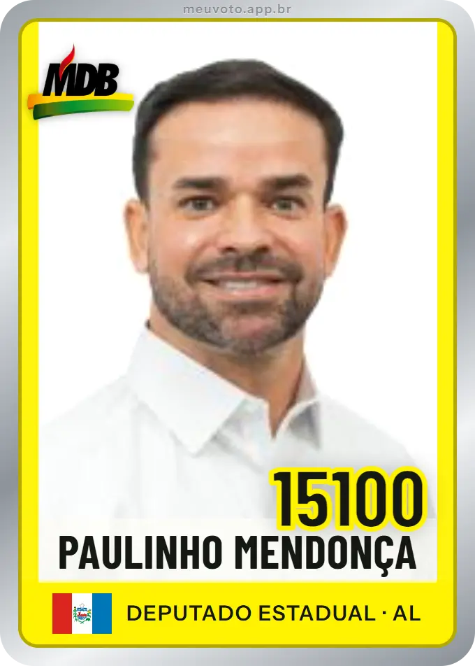 Carta de Paulinho Mendonça, número 15100, MDB