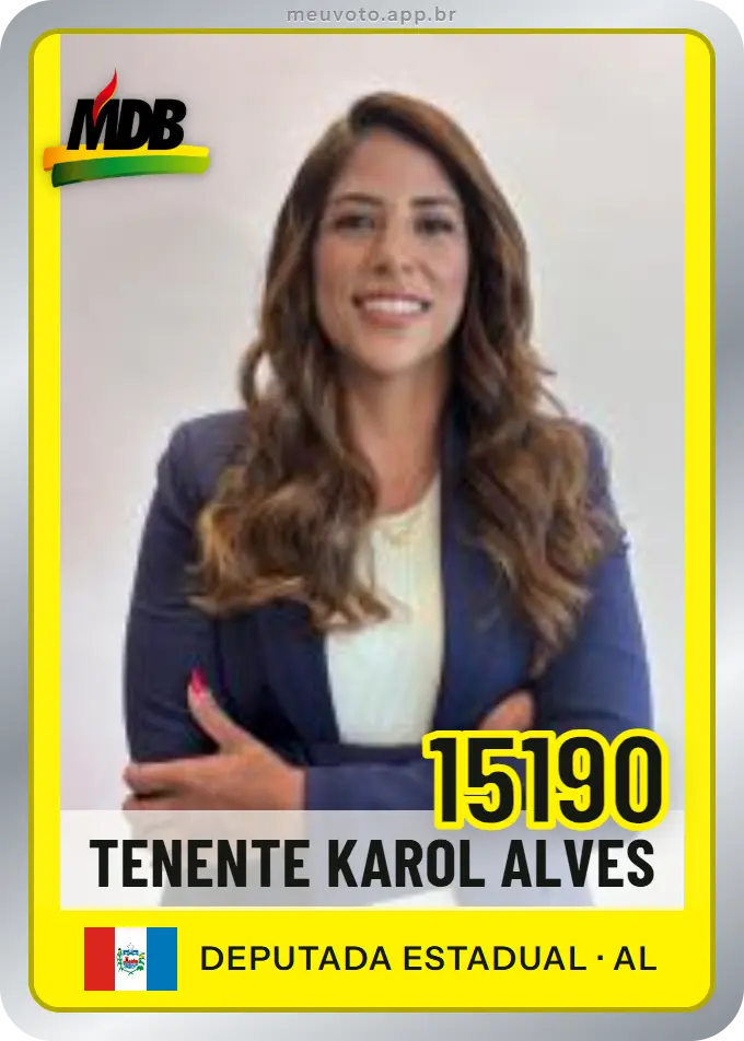 Carta de Tenente Karol Alves, número 15190, MDB
