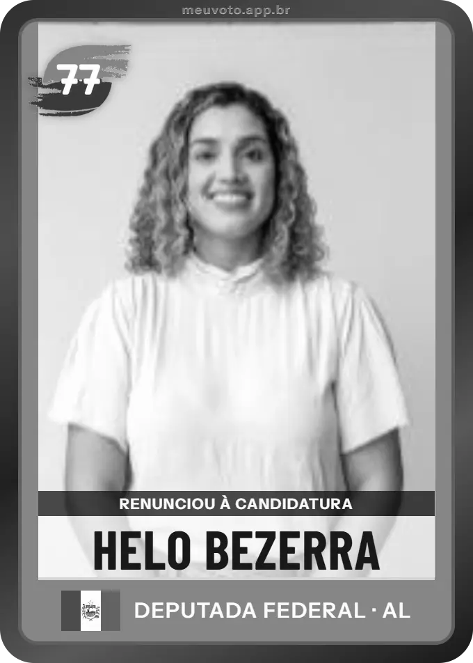 Carta de Helo Bezerra, Solidariedade. Renunciou à candidatura e não vai à urna.