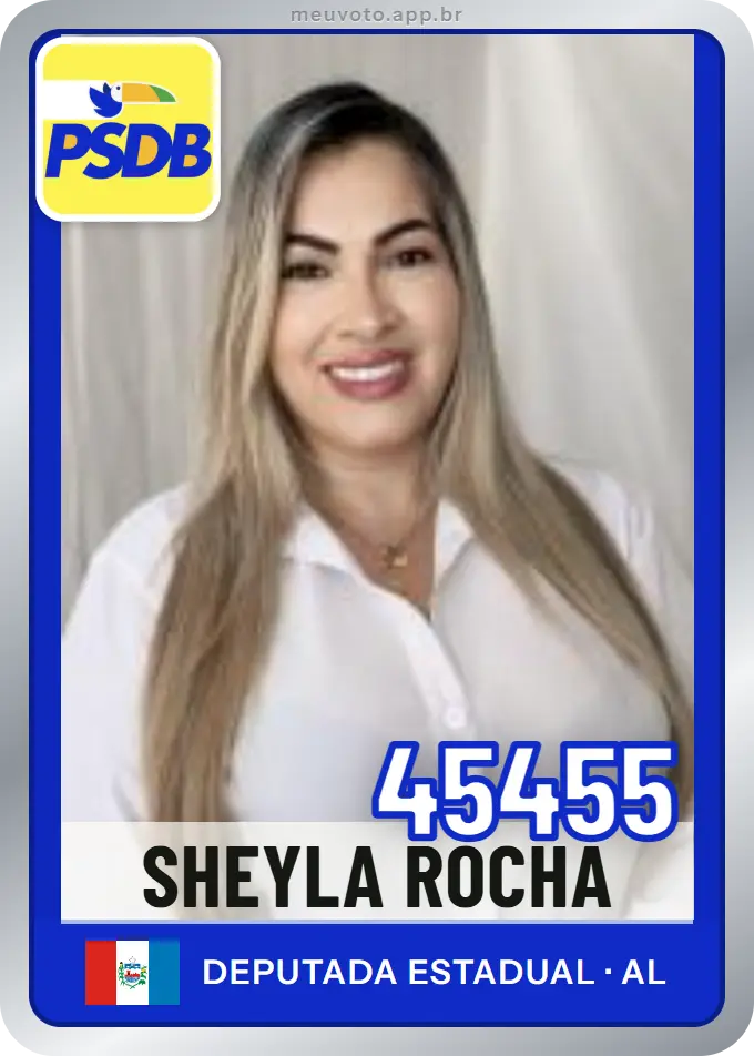 Carta de Sheyla Rocha, número 45455, PSDB