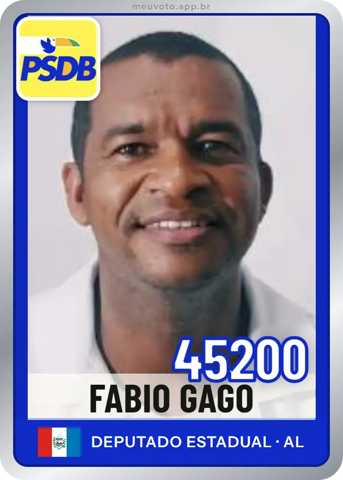 Carta de Fabio Gago, número 45200, PSDB