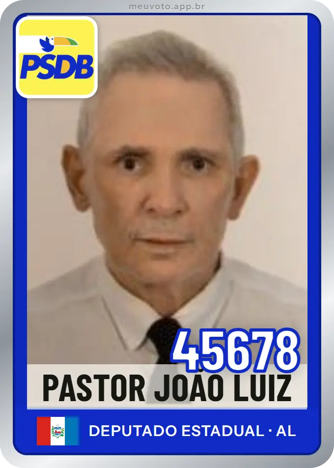 Carta de Pastor João Luiz, número 45678, PSDB