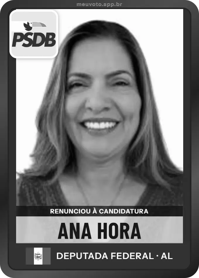 Carta de Ana Hora, PSDB. Renunciou à candidatura e não vai à urna.