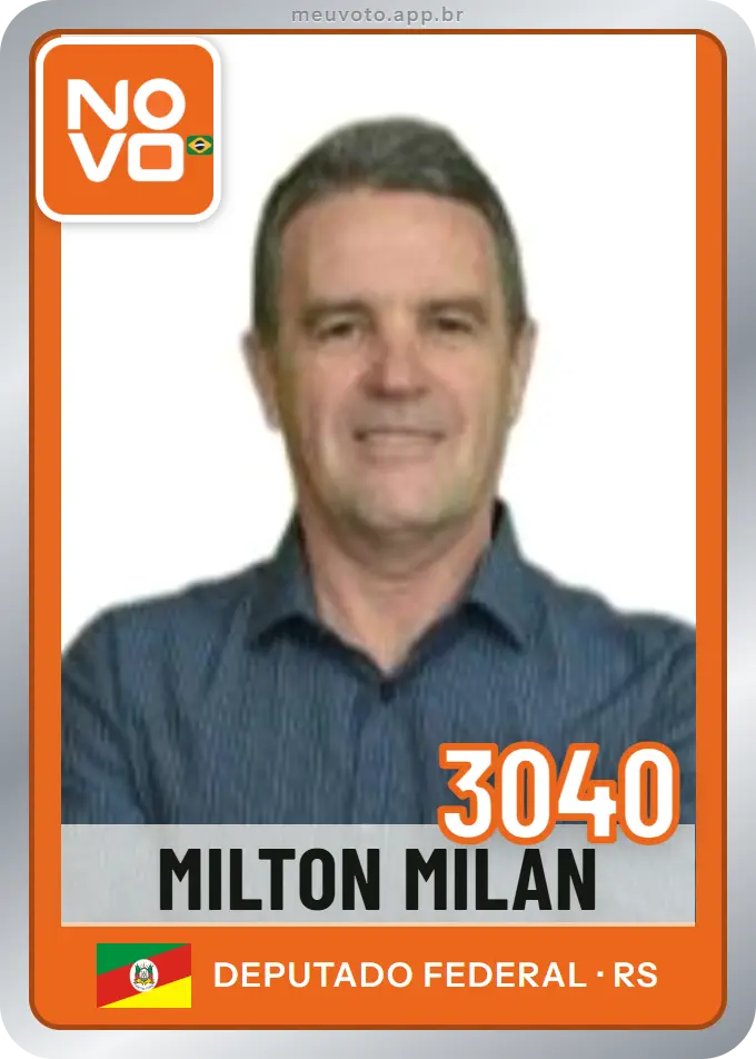 Carta de Milton Milan, número 3040, Novo
