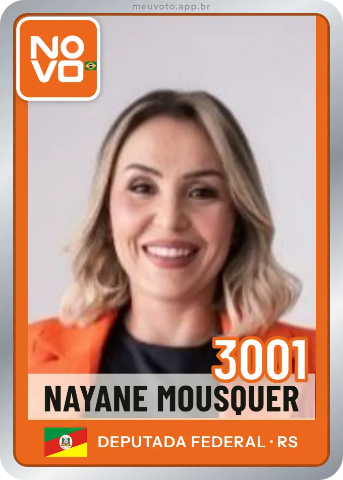 Carta de Nayane Mousquer, número 3001, Novo