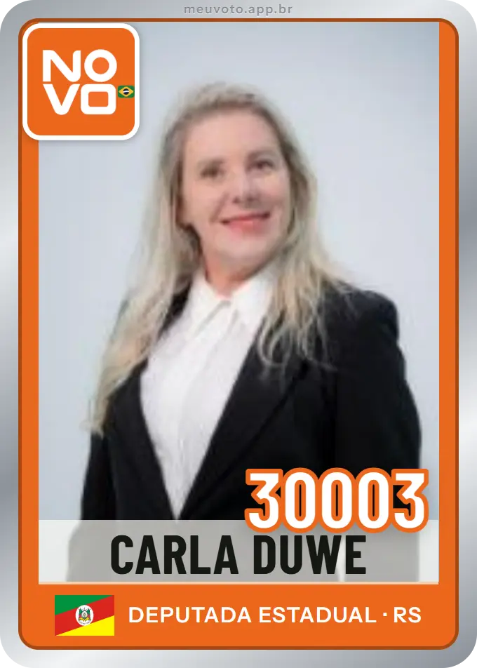 Carta de Carla Duwe, número 30003, Novo