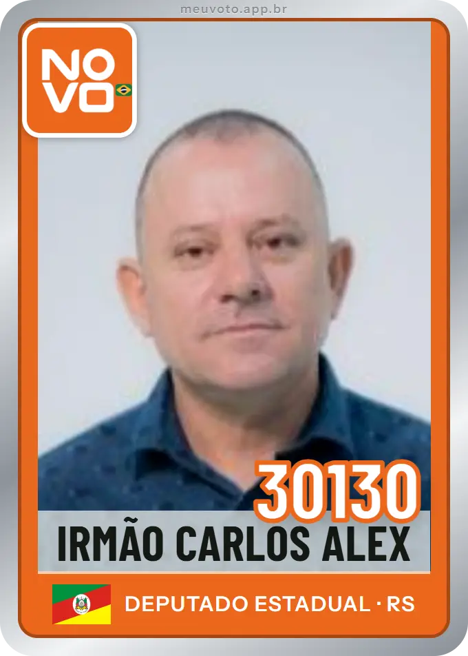 Carta de Irmão Carlos Alex, número 30130, Novo