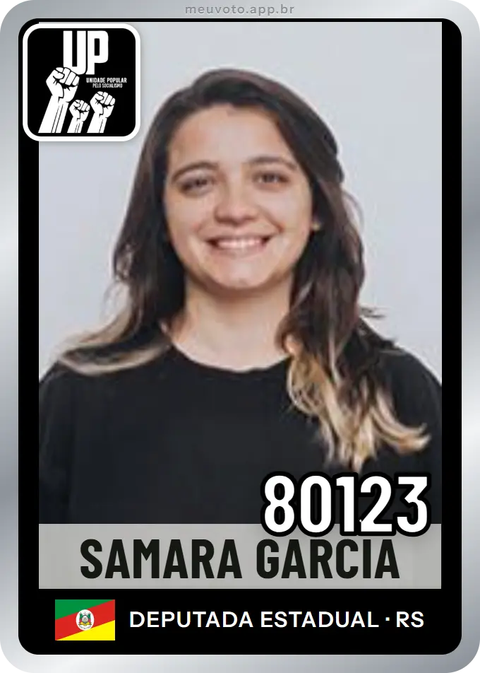 Carta de Samara Garcia, número 80123, UP