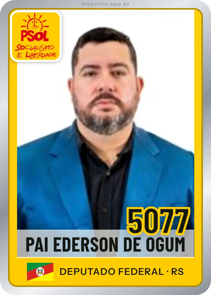 Carta de Pai Ederson de Ogum, número 5077, PSOL