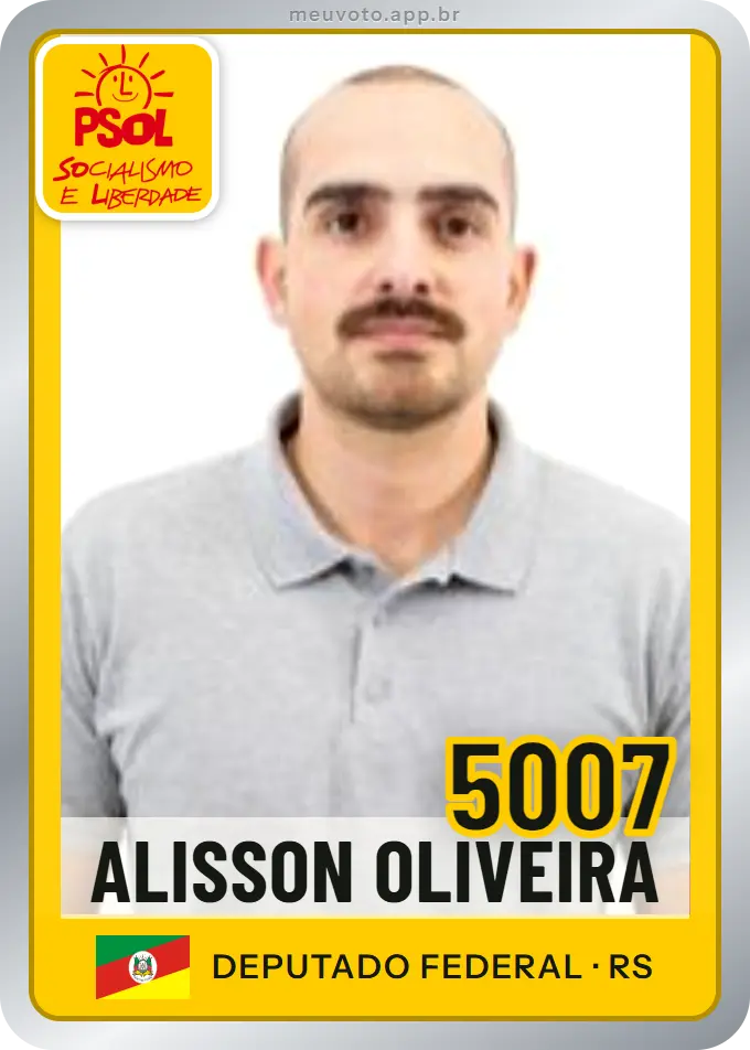 Carta de Alisson Oliveira, número 5007, PSOL