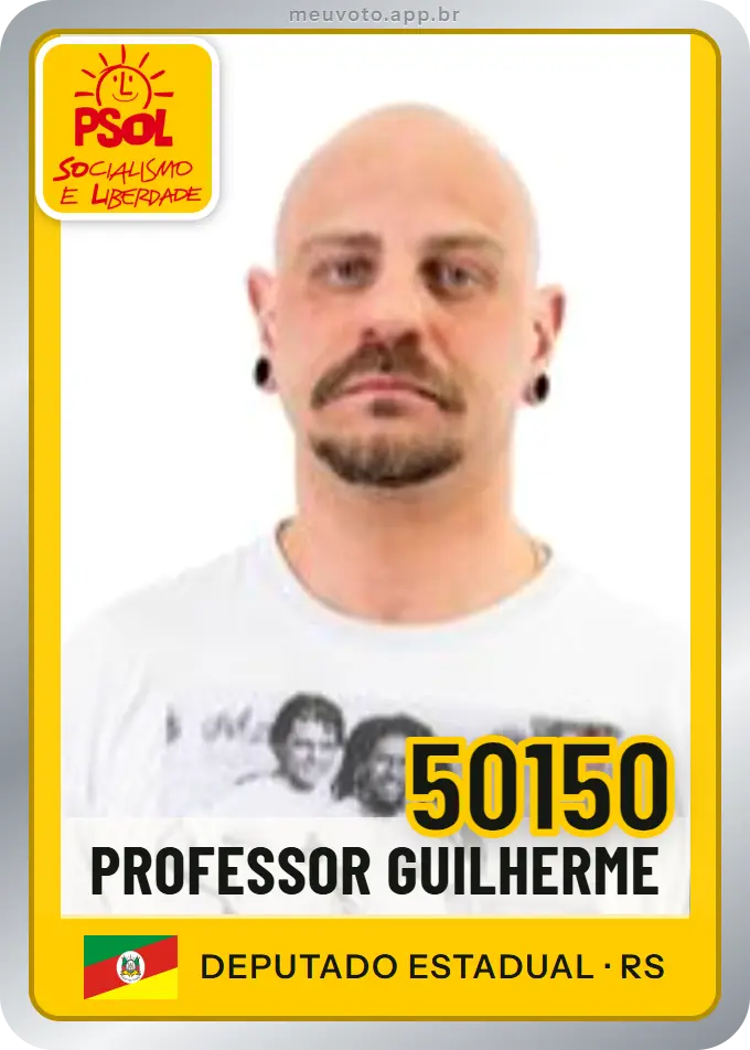 Carta de Professor Guilherme, número 50150, PSOL