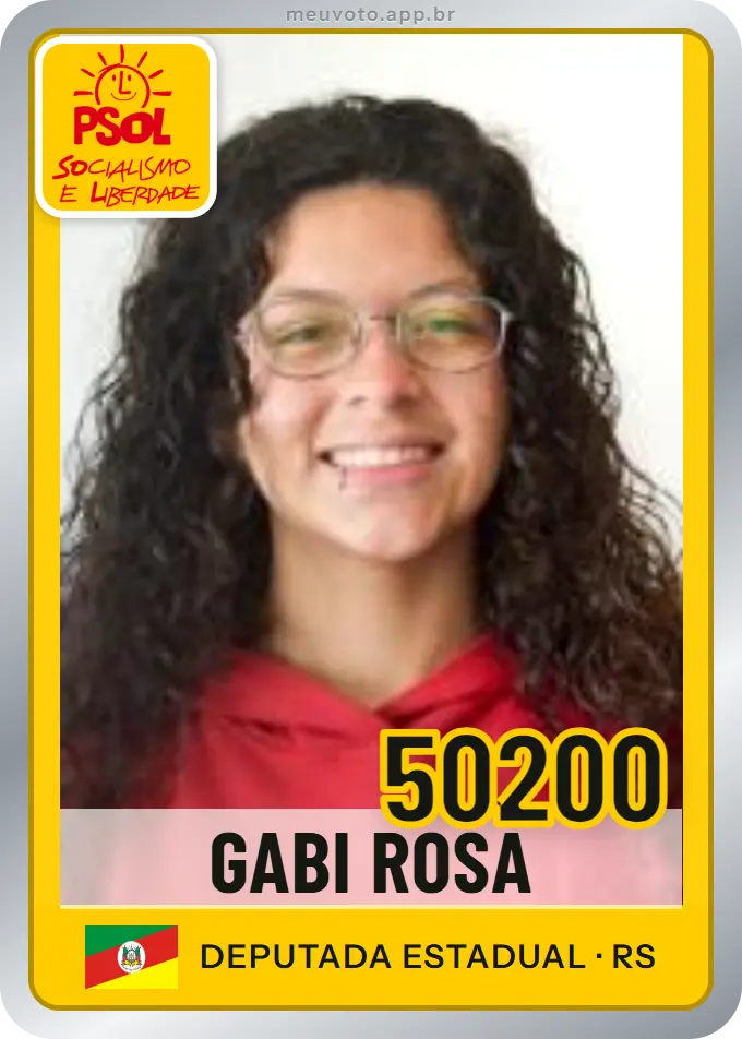 Carta de Gabi Rosa, número 50200, PSOL