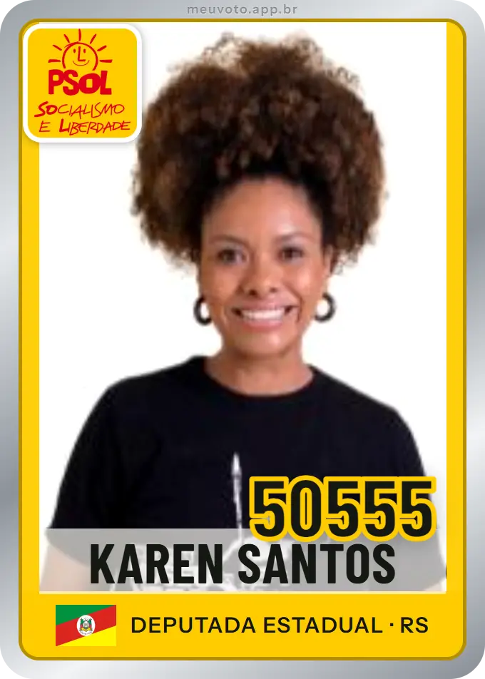 Carta de Karen Santos, número 50555, PSOL